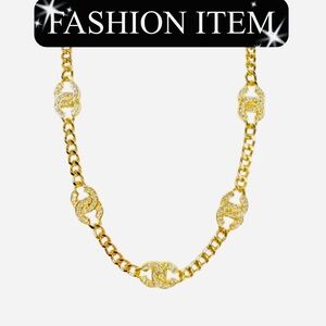 A-1FN-15: NECKLACE: Golden Monogram wl
Rhinestones, NWOT